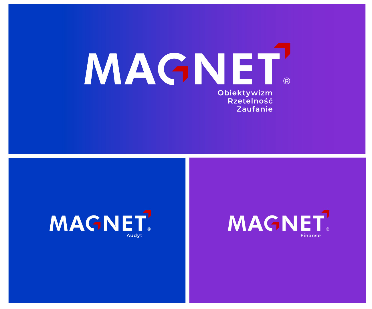 Logo MAGNET dwa kolory wizualizacja
